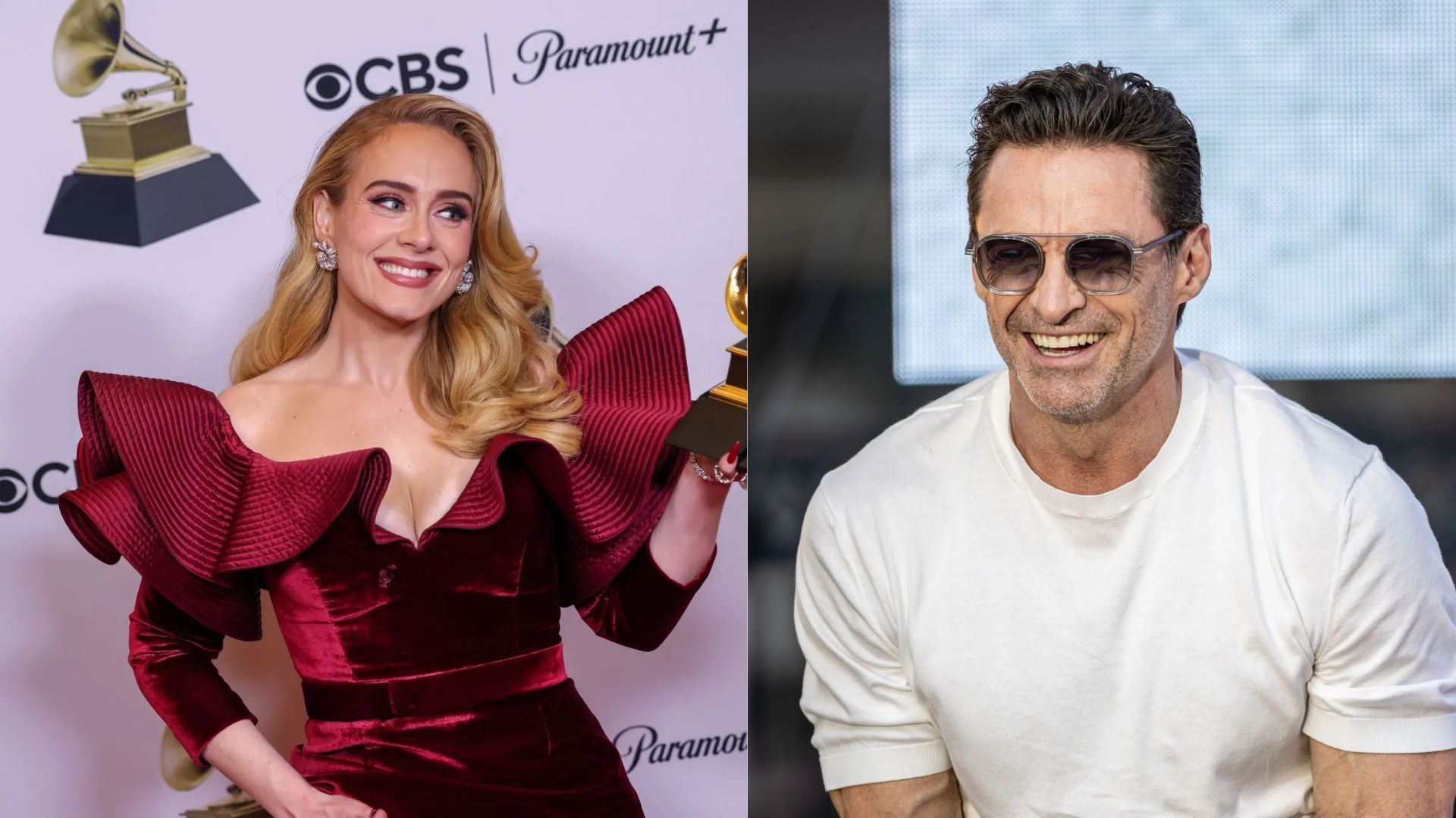 Adele and Hugh Jackman (Image via Getty)