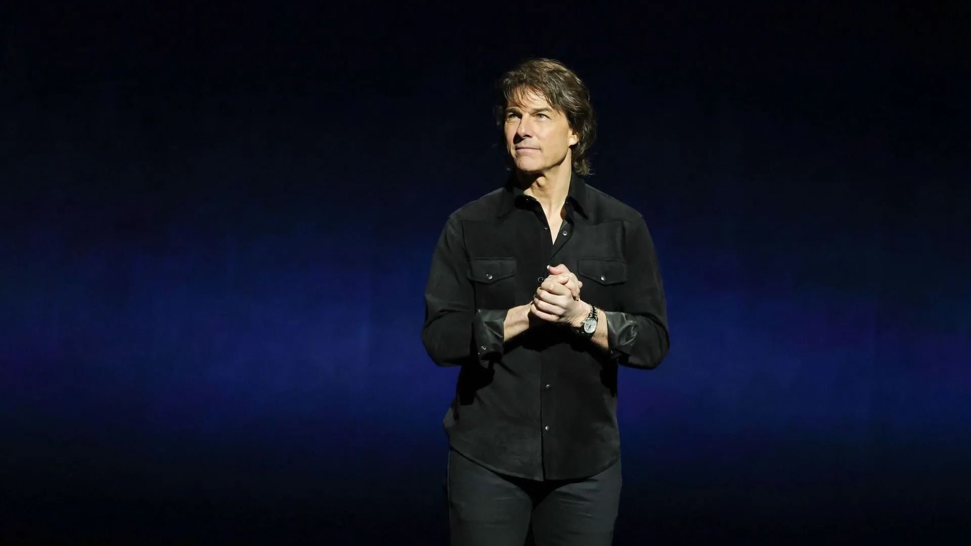 Tom Cruise speaks onstage to promote the upcoming film &quot;Mission: Impossible &ndash; The Final Reckoning&quot; at the Paramount Pictures presentation - Source: Getty
