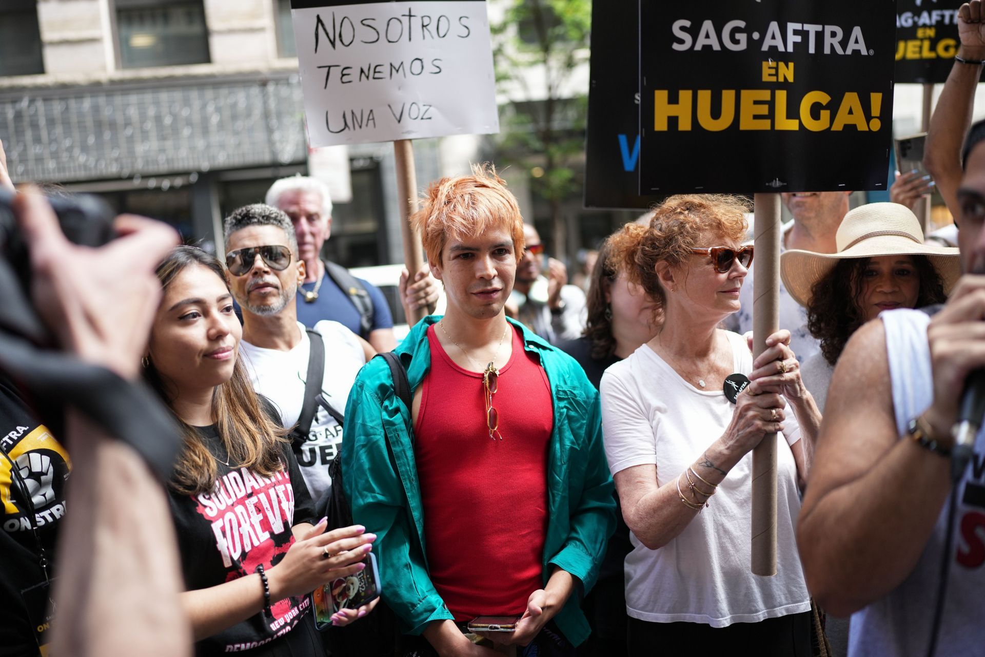 SAG-AFTRA Members Maintain Picket Lines Across New York City During Strike - Source: Getty