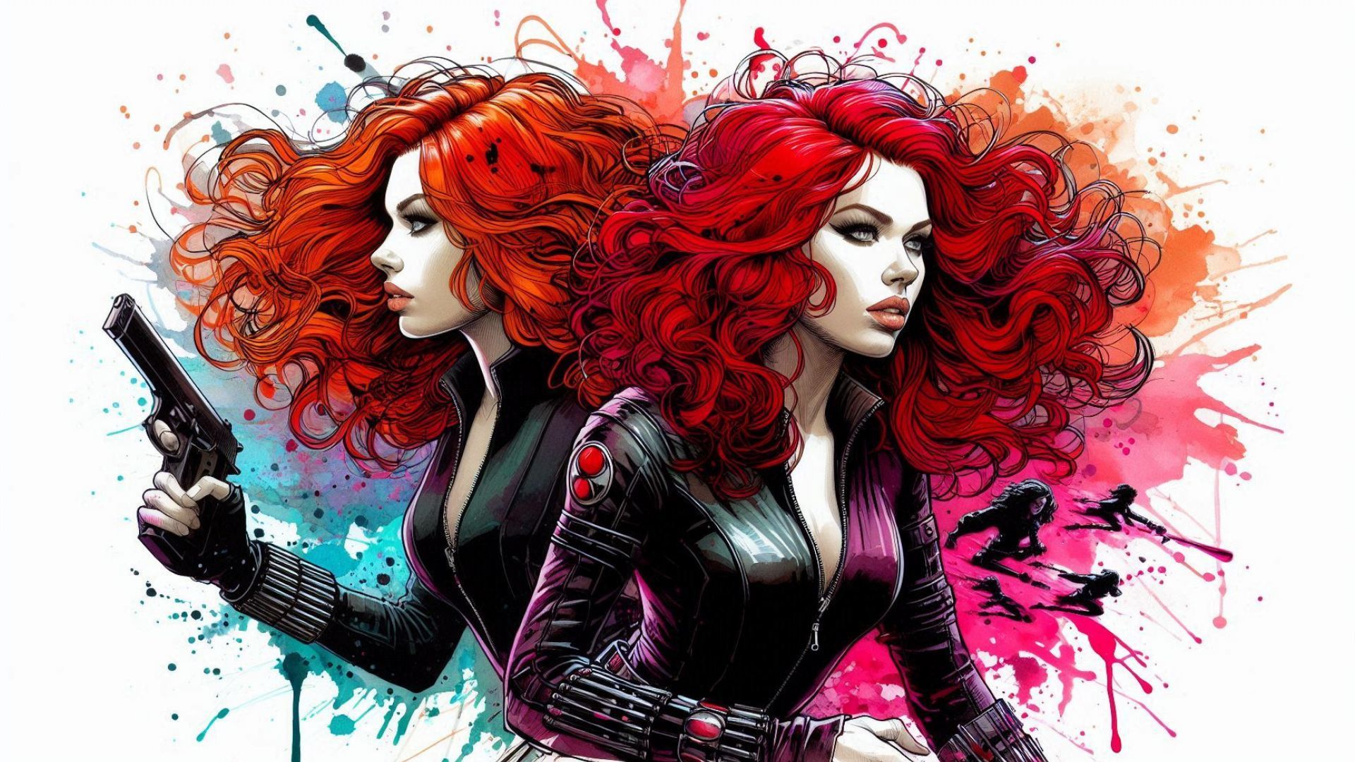 Original fan art of Natasha Romanoff (Black Widow) by Beatrix Kondo of Soap Central