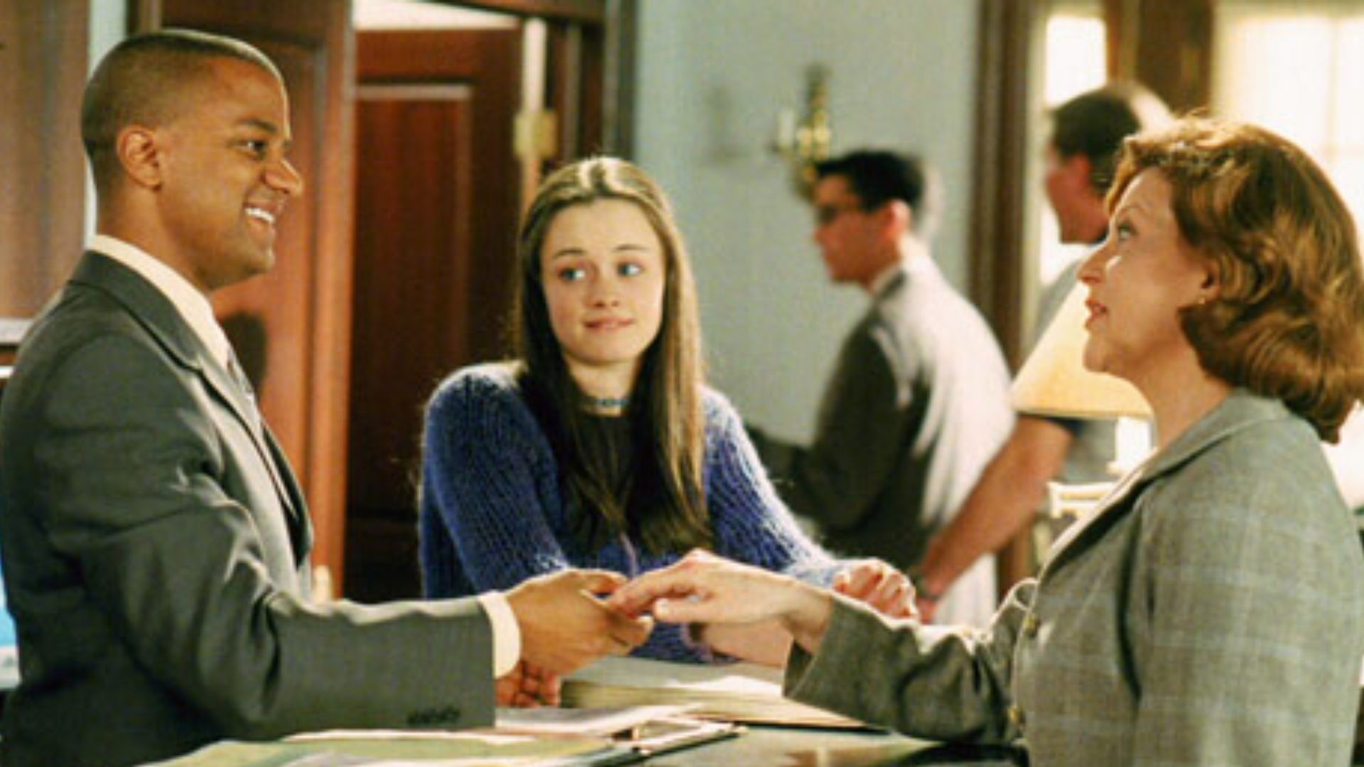 Michel Gerard, Rory, and Emily Gilmore (Image via Netflix)