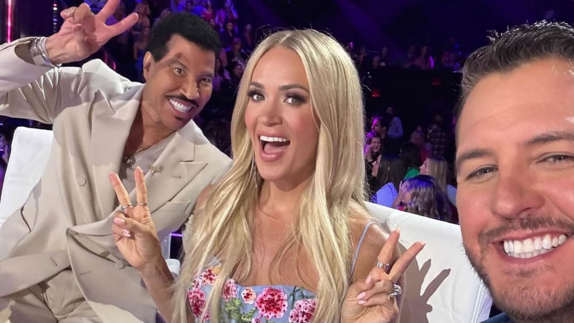 Carrie Underwood with fellow judges Lionel Richie and Luke Bryan (Image via Instagram/ @carrieunderwood)