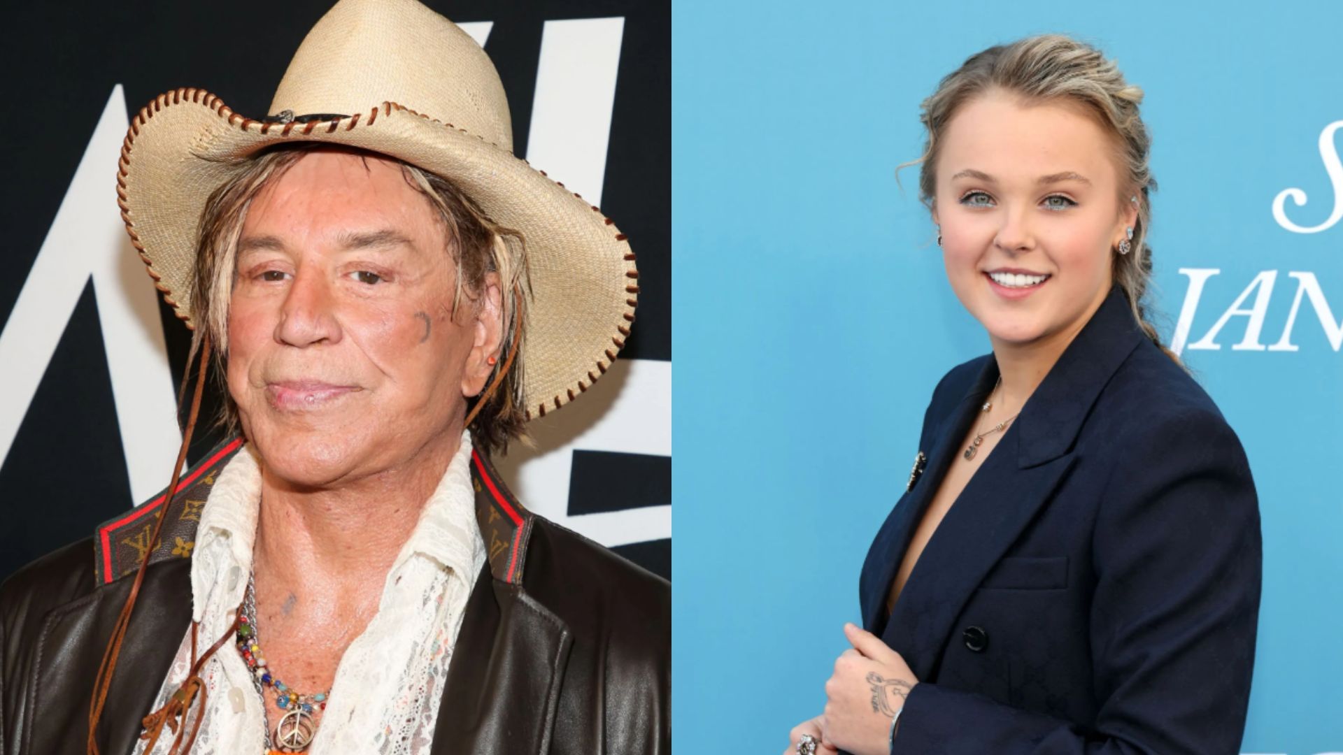 Jojo Siwa accuses Mickey Rourke of being homophobic (Images via Getty)
