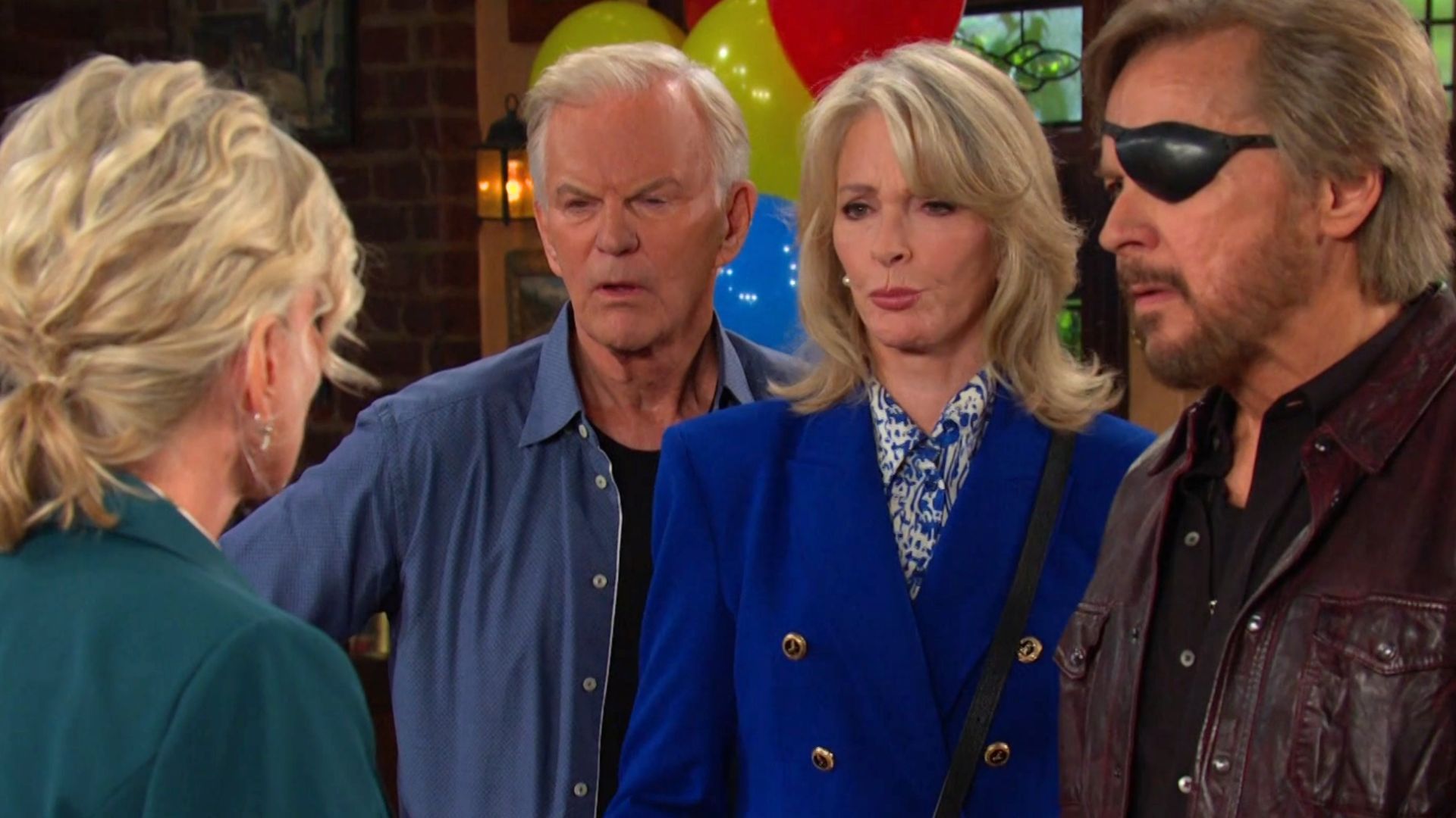 Roman, Marlena, and Steve are amazed at Kayla&#039;s big idea on Days of our Lives | Image: Peacock
