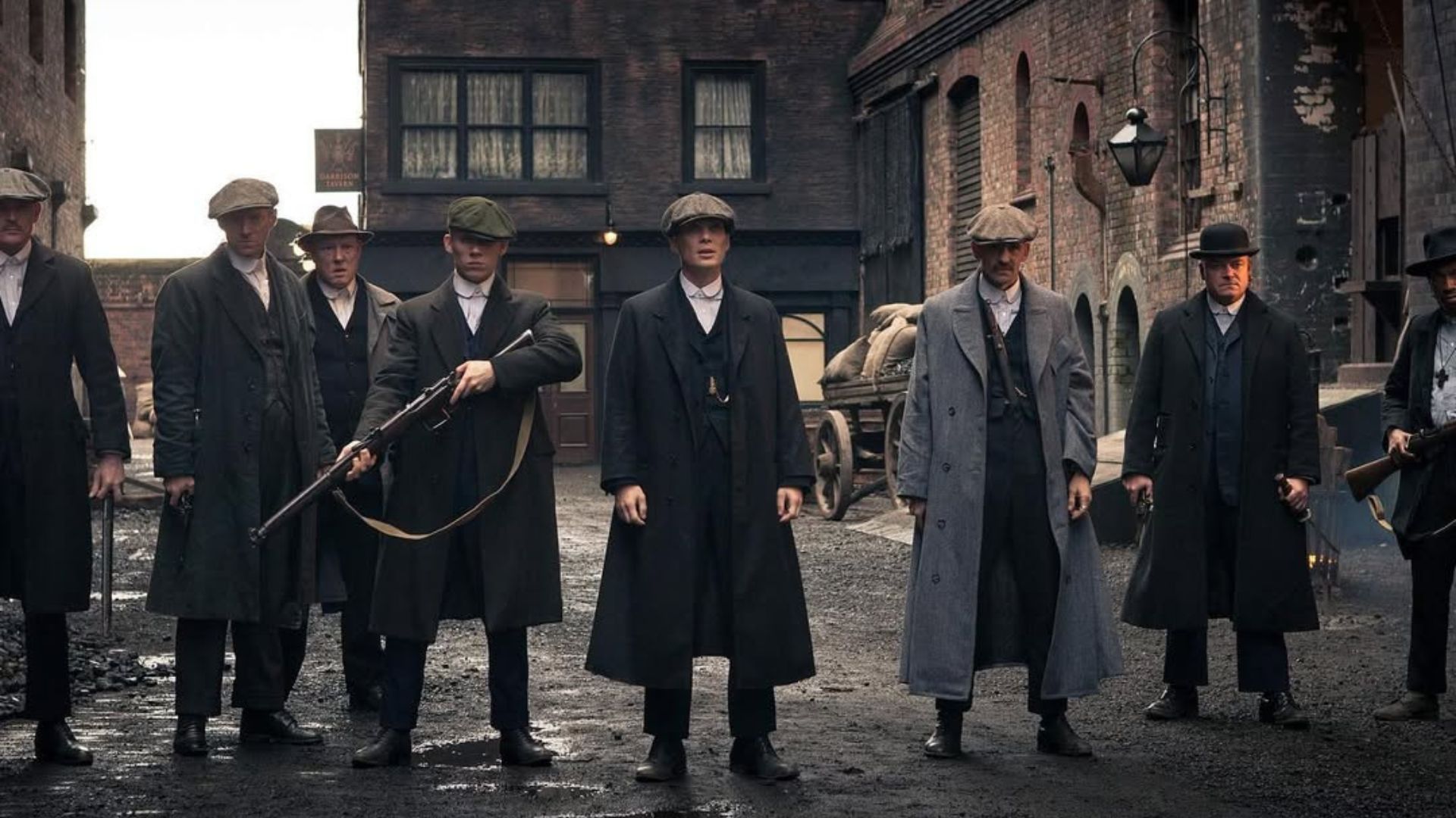 Tommy and his Peaky Blinders gang in Season 1 (Image via Instagram/@peakyblindersofficial)