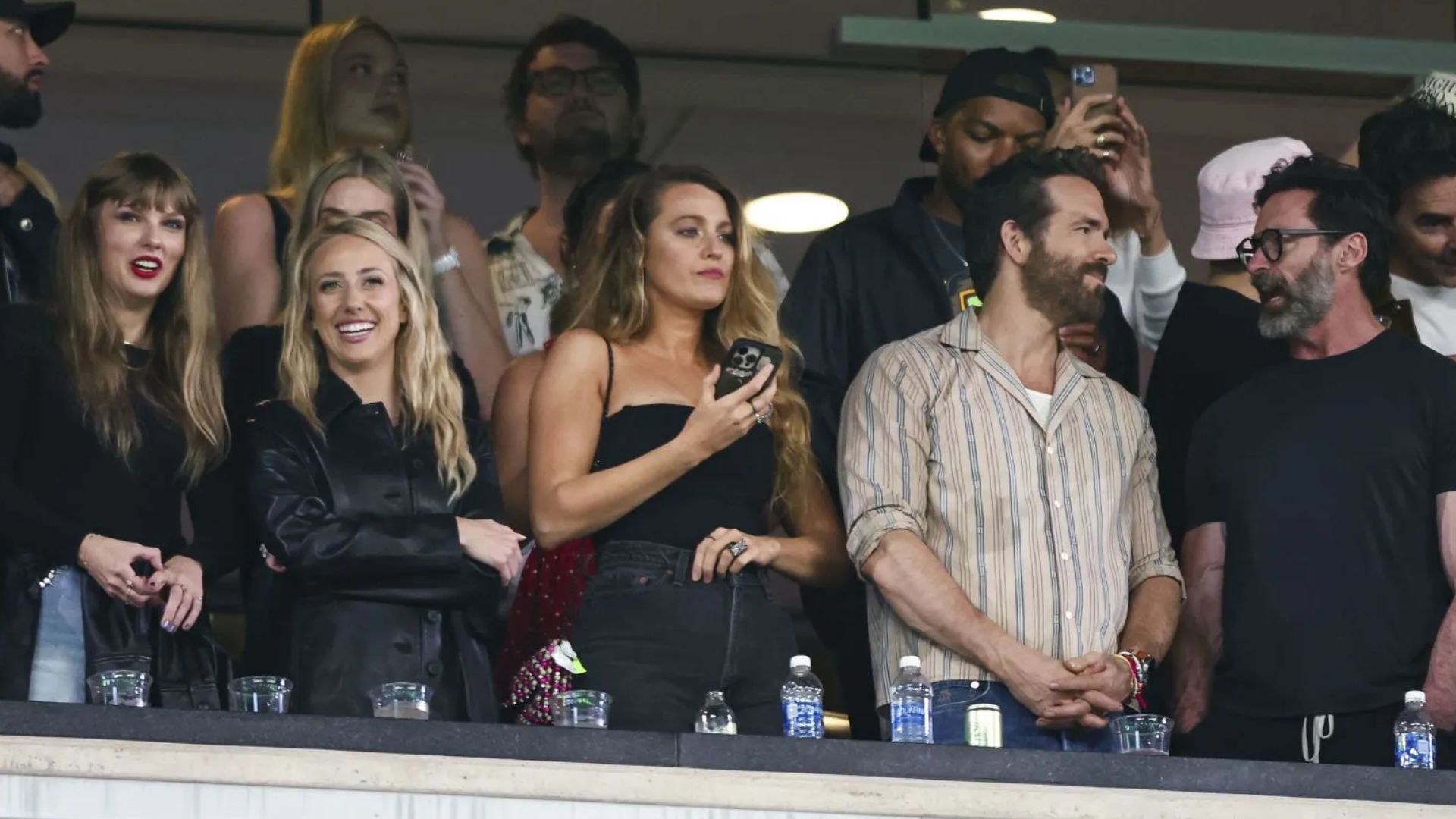 Blake Lively, Ryan Reynolds, Taylor Swift, Hugh Jackman (Getty via Soap Central CMS - Resized on Canva)