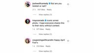 Comments under @thedrewlynch's post on Instagram