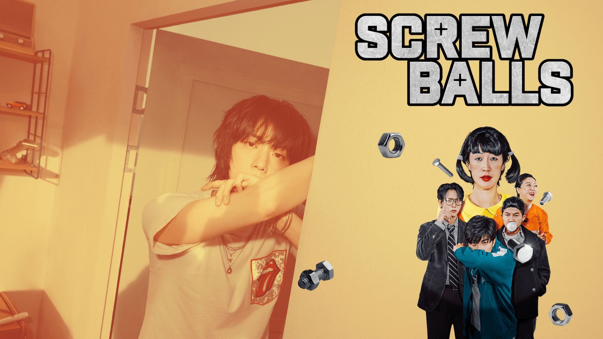 Jin of BTS meets Screwballs | Images via: Weverse/Netflix | Collage by Beatrix Kondo of Soap Central