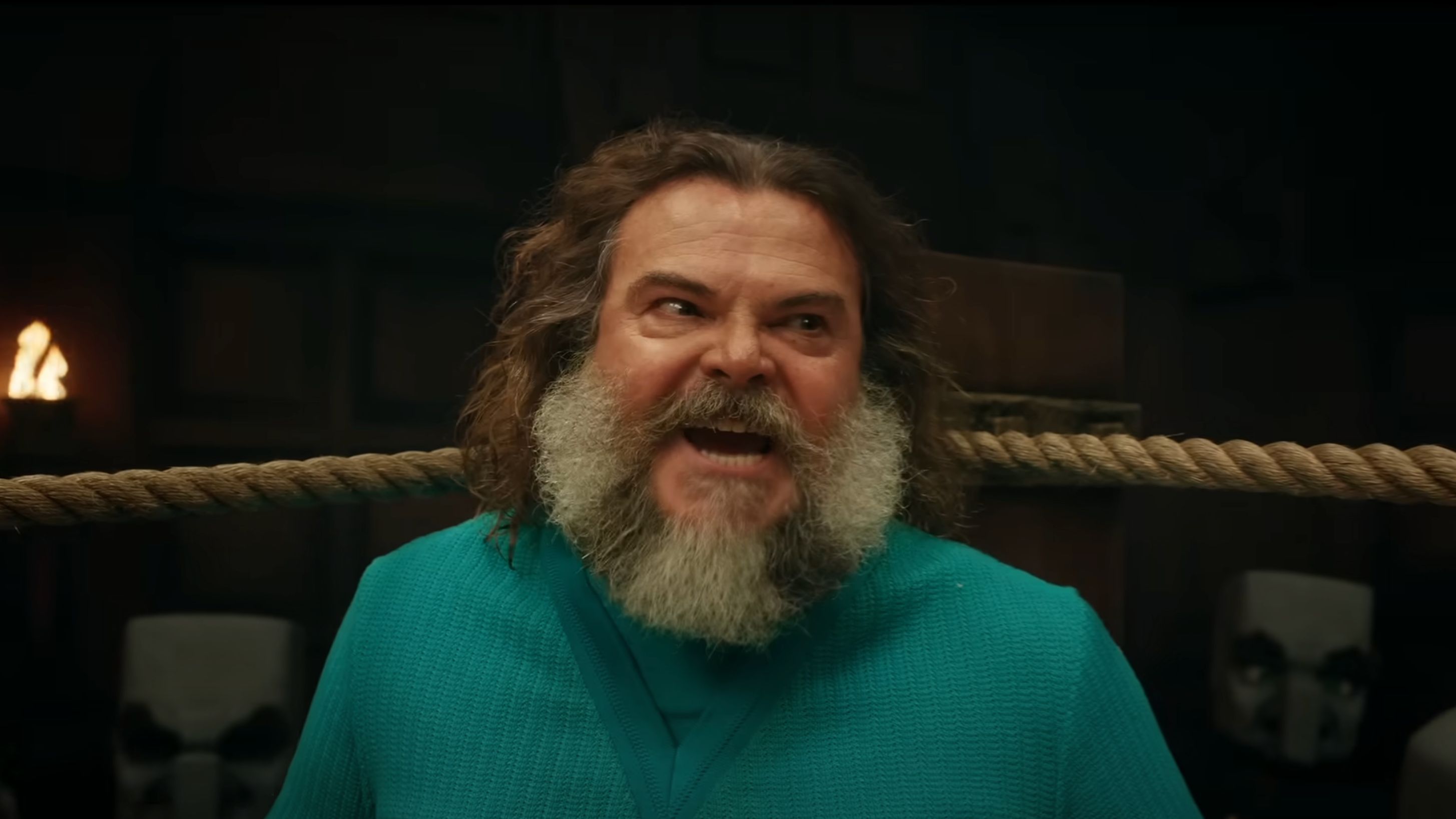 Jack Black saying Chicken Jockey in A Minecraft Movie (Image via YouTube/@WarnerBros) 