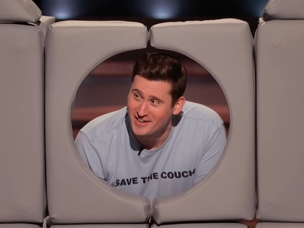 Conor Lewis during his Shark Tank pitch. Image via Instagram. /@Sony Pictures Television