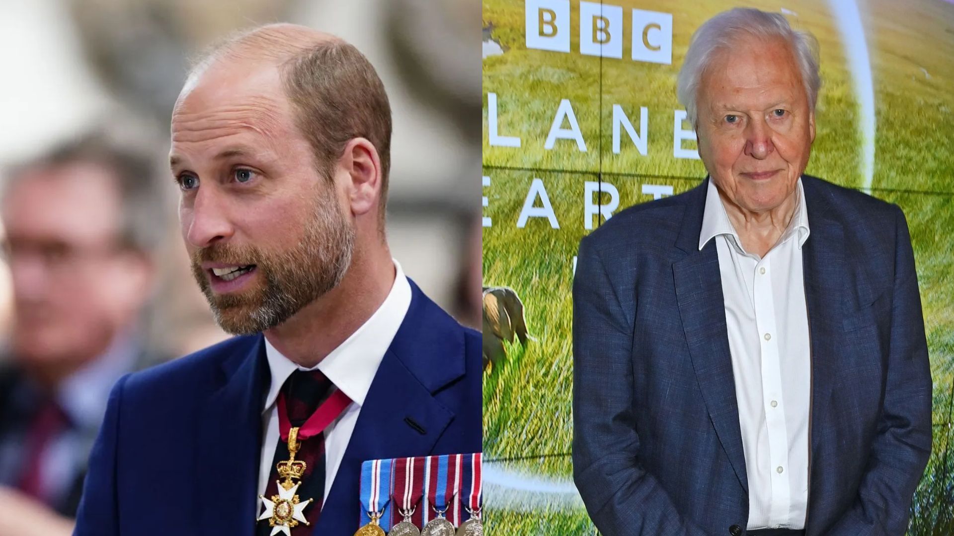 Prince William &amp; David Attenborough - Source: Photo by Jordan Pettitt - WPA Pool/Getty Images, Photo by Dave Benett/Getty Images