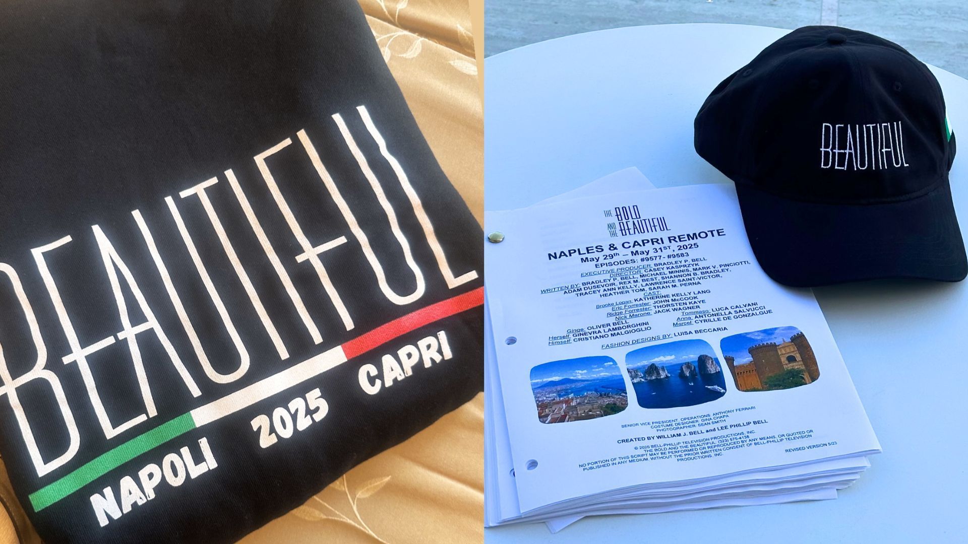 Some B&amp;B bling and a script from The Bold and the Beautiful filming in Italy | Images: Instagram