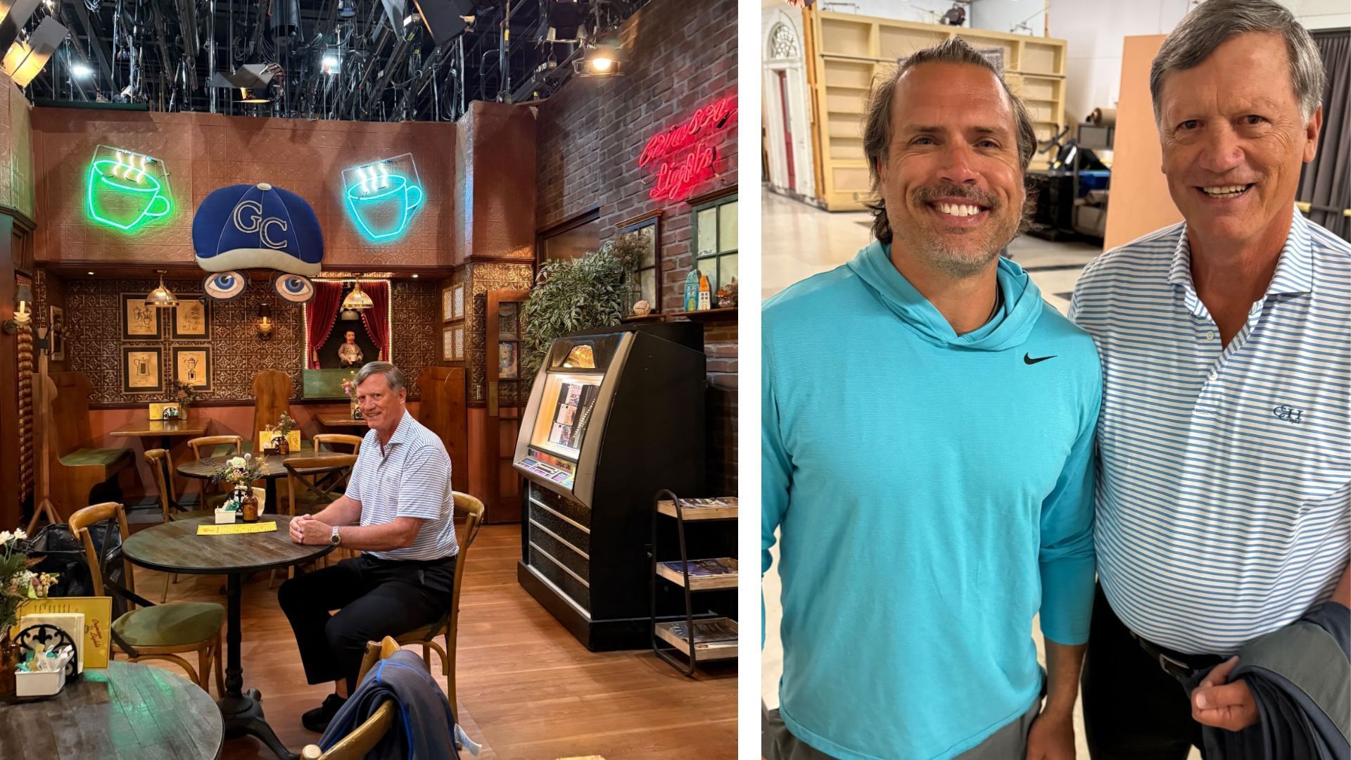 Melissa Claire Egan&#039;s father and Joshua Morrow on the Y&amp;R set | Images: Instagram