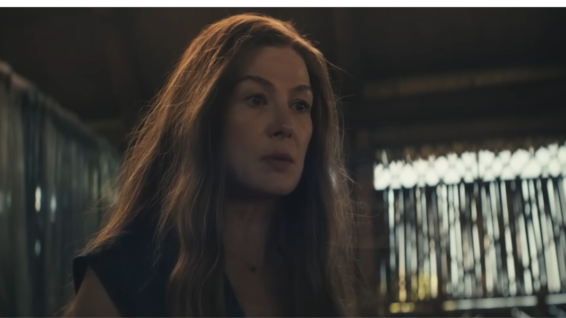 Rosamund Pike in a still from The Wheel of Time Season 3 - Official Trailer | Via. Prime Video, YouTube