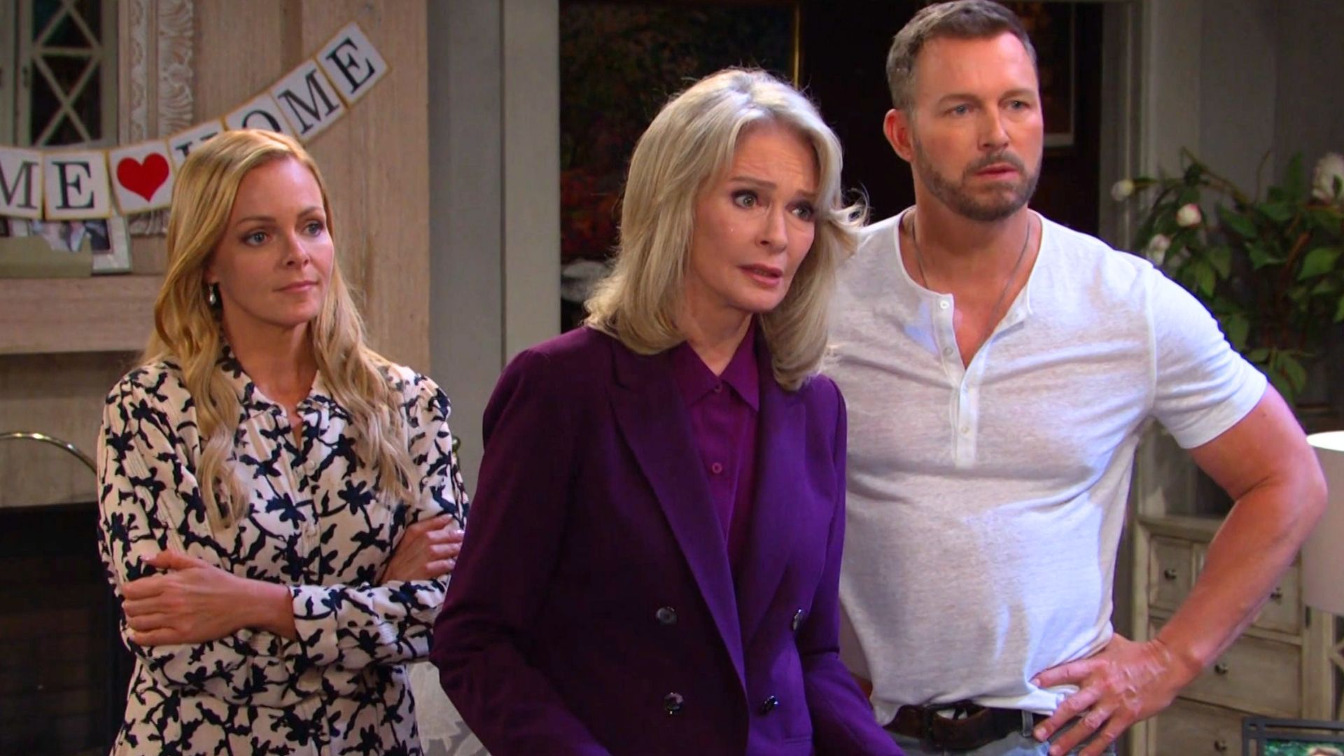 Belle, Marlena, and Brady anxiously waited for John on Days of our Lives | Image: Peacock