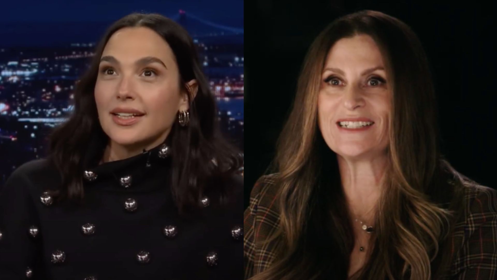 This is a collage of the images of Gal Gadot (left) and Niki Caro (right)
