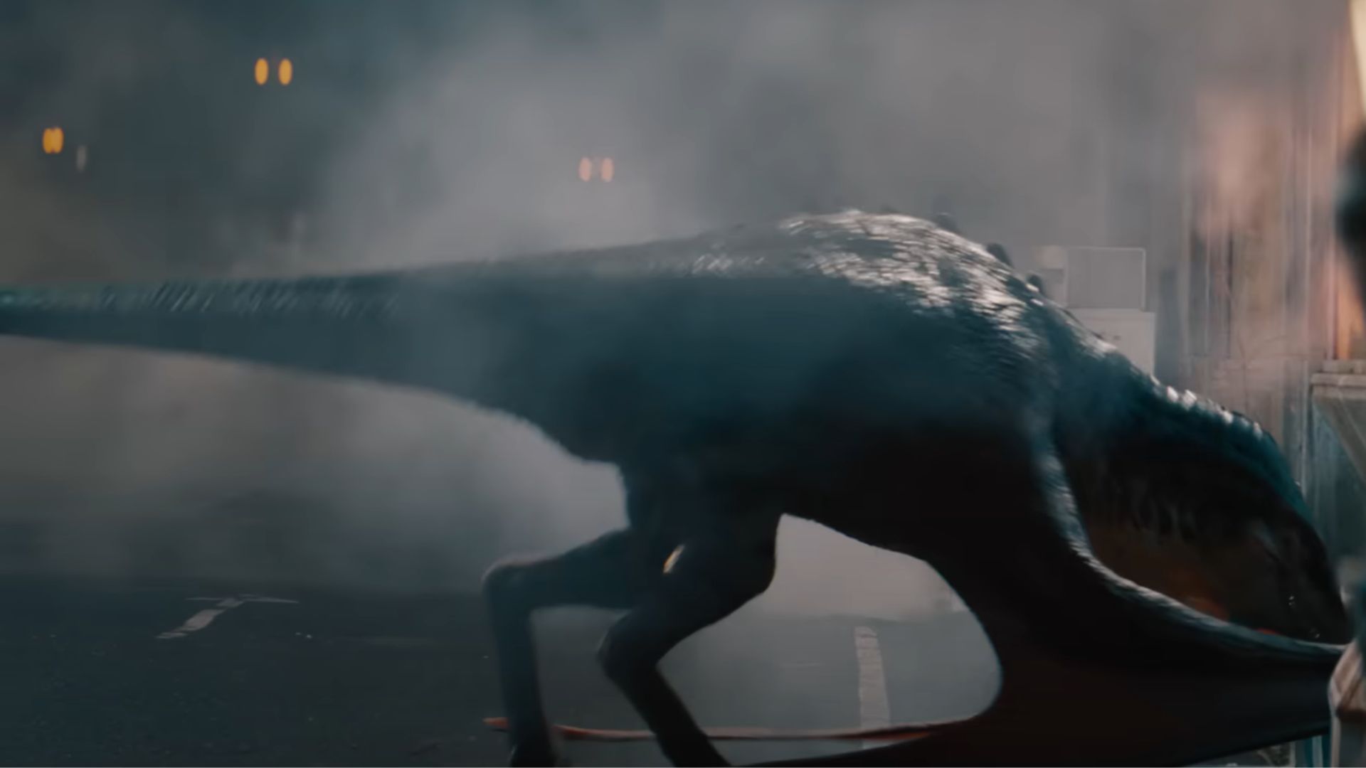 A Mutadon trying to break in a facility in Jurassic World Rebirth