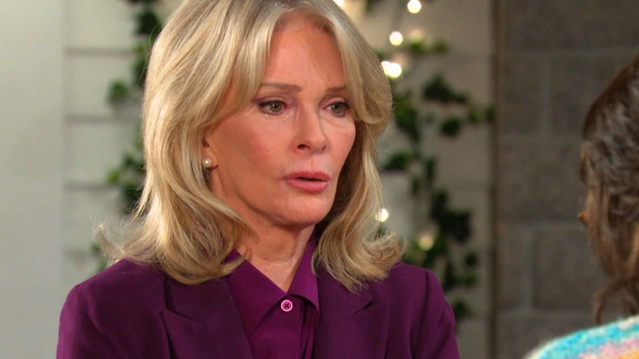 Marlena (Deidre Hall) holds it together for others while praying for John l Image: Peacock