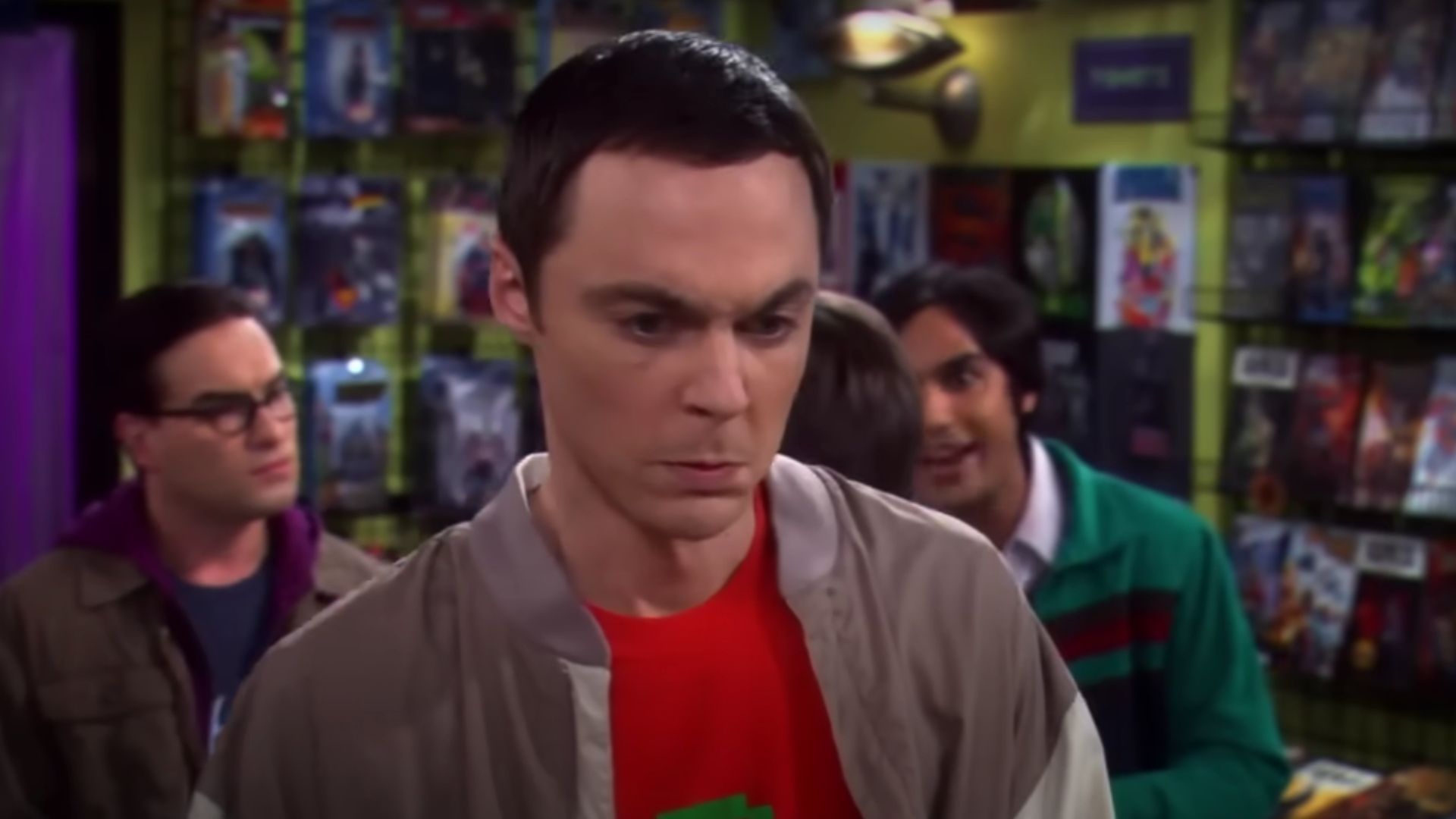 Sheldon getting close to having an outburst (Screenshot from Everyone&rsquo;s Fighting and Sheldon Loses It/The Big Bang Theory on YouTube)