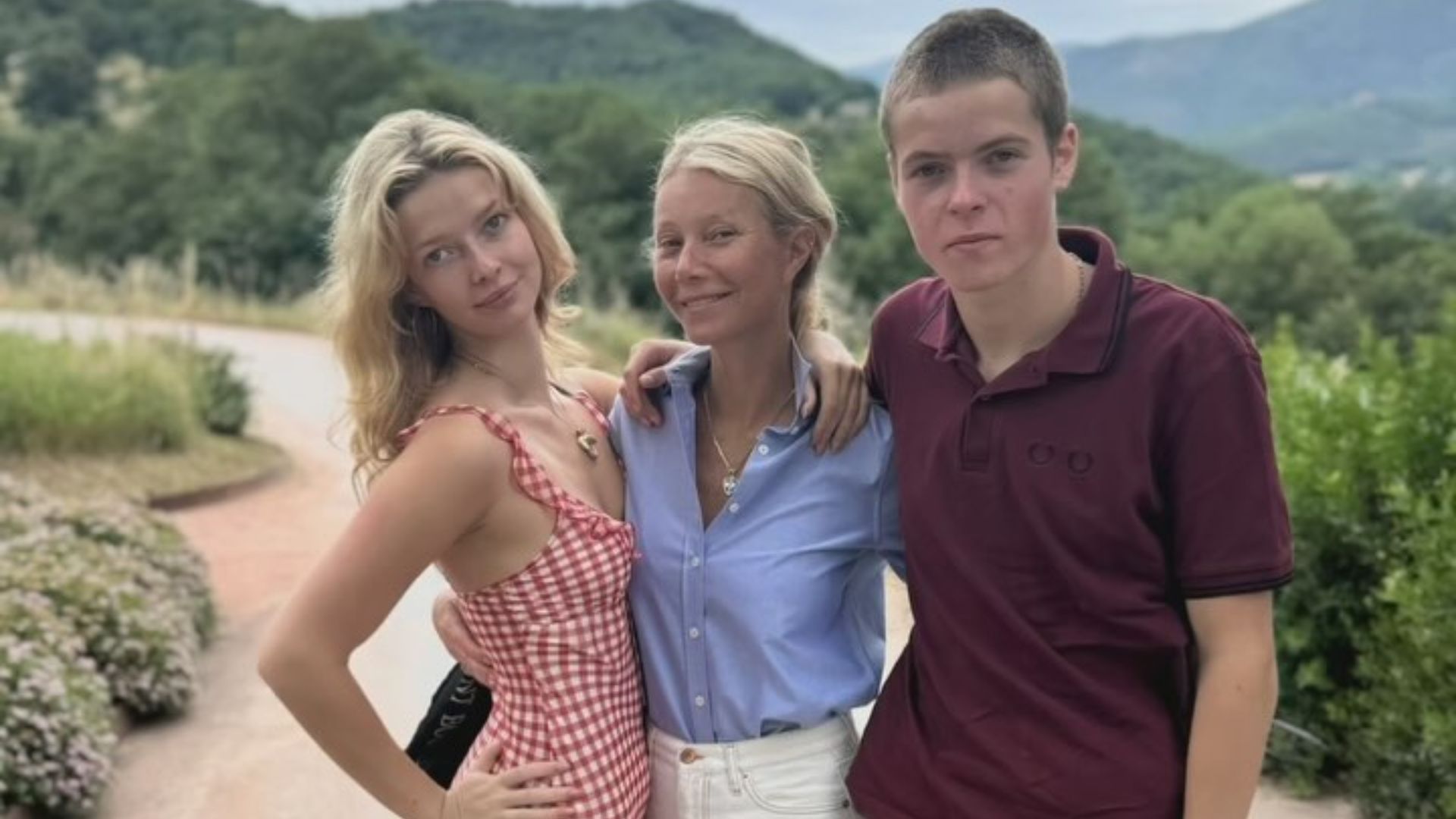 Gwyneth Paltrow with her children Apple Martin and Moses Martin (Image via Instagram)