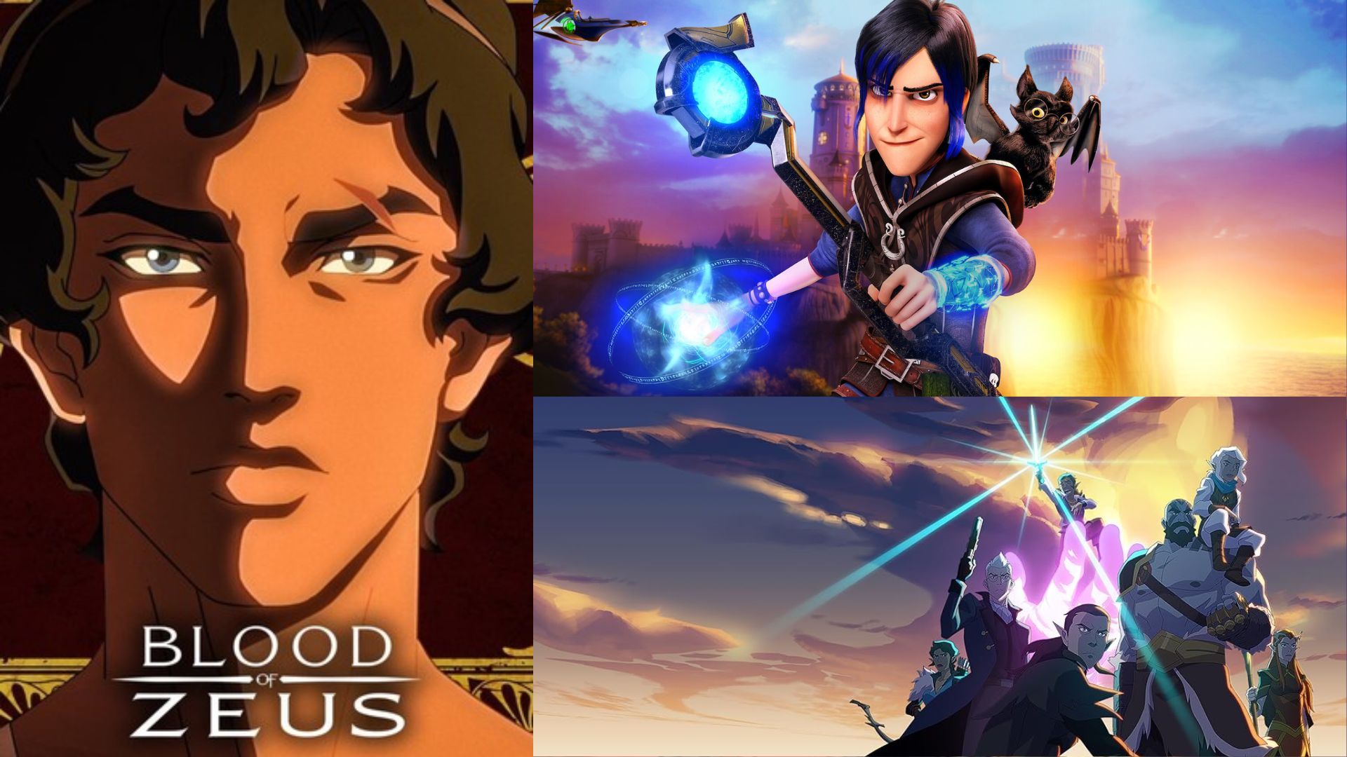 Shows similar to Blood of Zeus | Images via Just Watch, Netflix and Prime Video