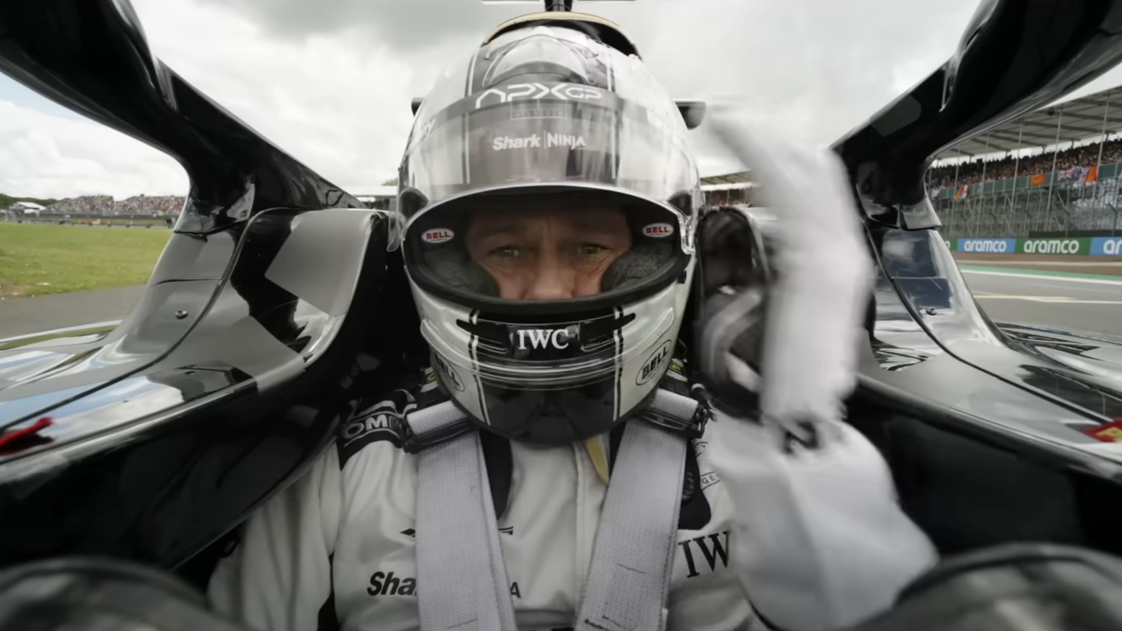 A still from the new F1 movie trailer (Image via YouTube/@AppleTV)