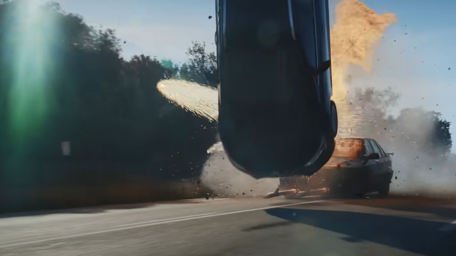 A crashing car