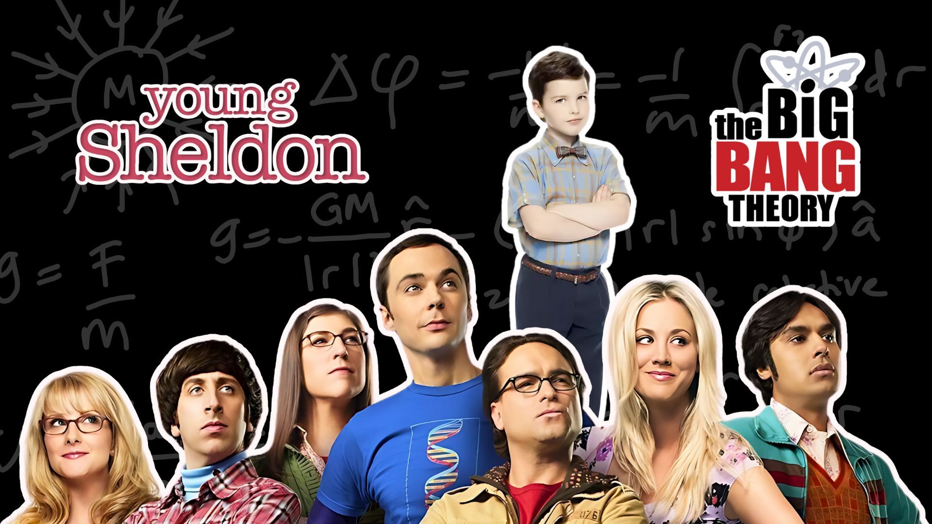 Characters from The Big Bang Theory &amp; Young Sheldon | Images via: Warner | Collage by: Beatrix Kondo of Soap Central