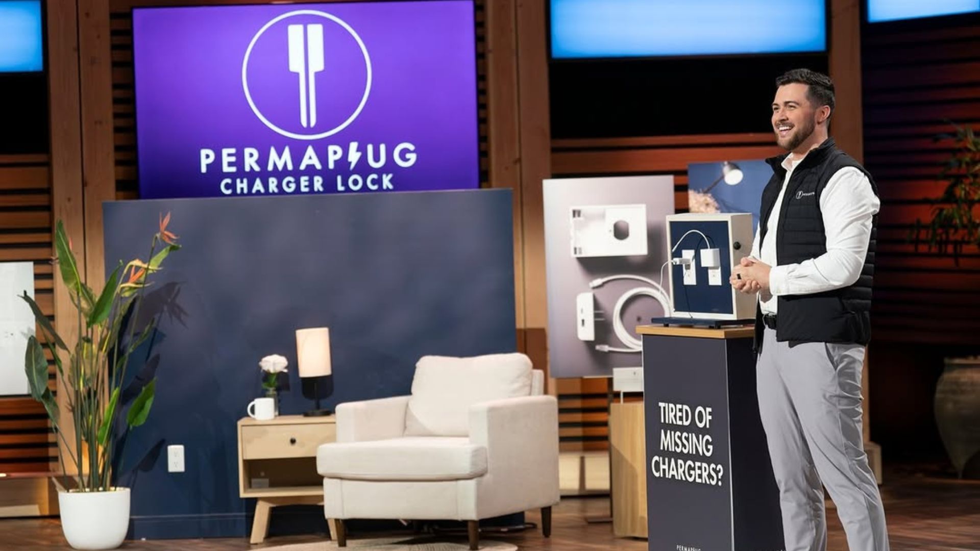 Permaplug founder Zak on Shark Tank (Image via Instagram/ @shartankabc)