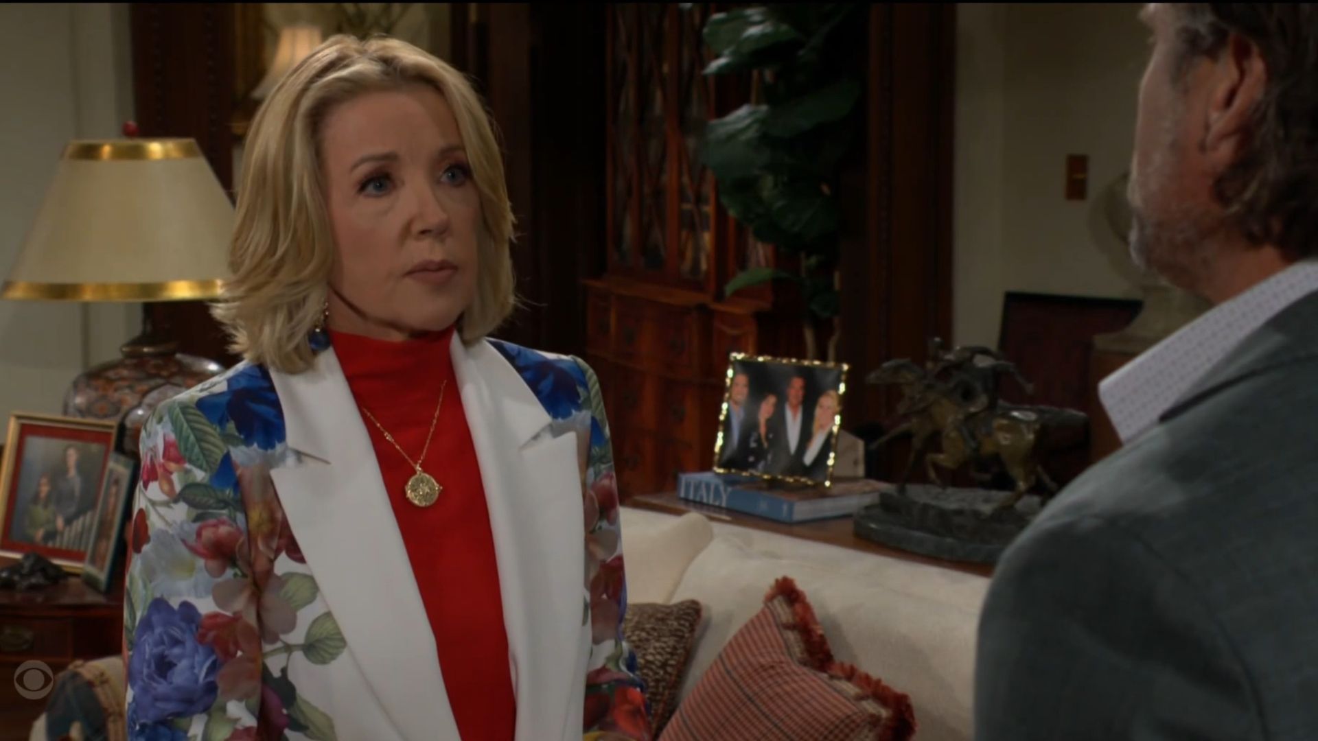 Nikki (Melody Thomas Scott) is concerned about how Victor (Eric Braeden) is handling Michael&#039;s (Christian LeBlanc) defection on The Young and the Restless | Image: CBS