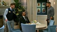 Beyond the Gates: Martin and Bill talk while being observed by newcomer Jason Vendryes | Image: CBS