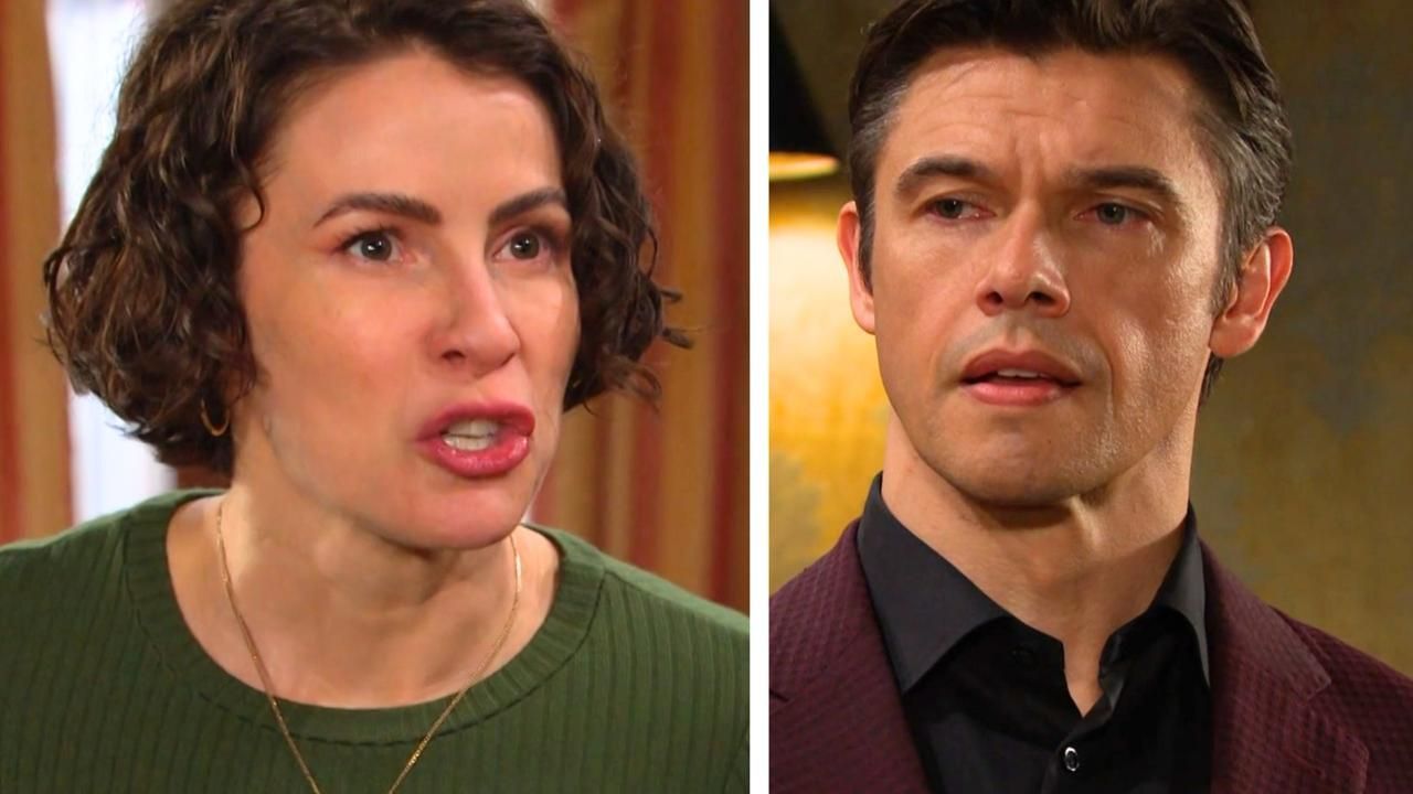 Linsey Godfrey (Sarah) and Paul Telfer (Xander) saw their TV marriage fall apart on Days of our Lives  l  Image: Peacock 