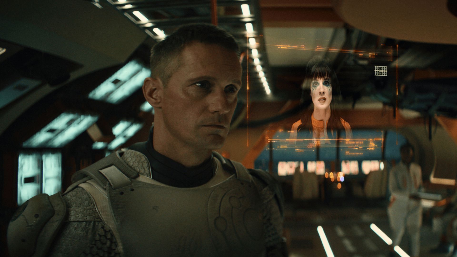 Alexander Skarsg&aring;rd in Murderbot | Image via: Apple TV+
