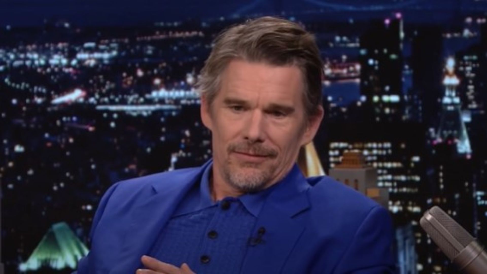 The Lowdown star Ethan Hawke on The Tonight Show | Image source: The Tonight Show Starring Jimmy Fallon on YouTube