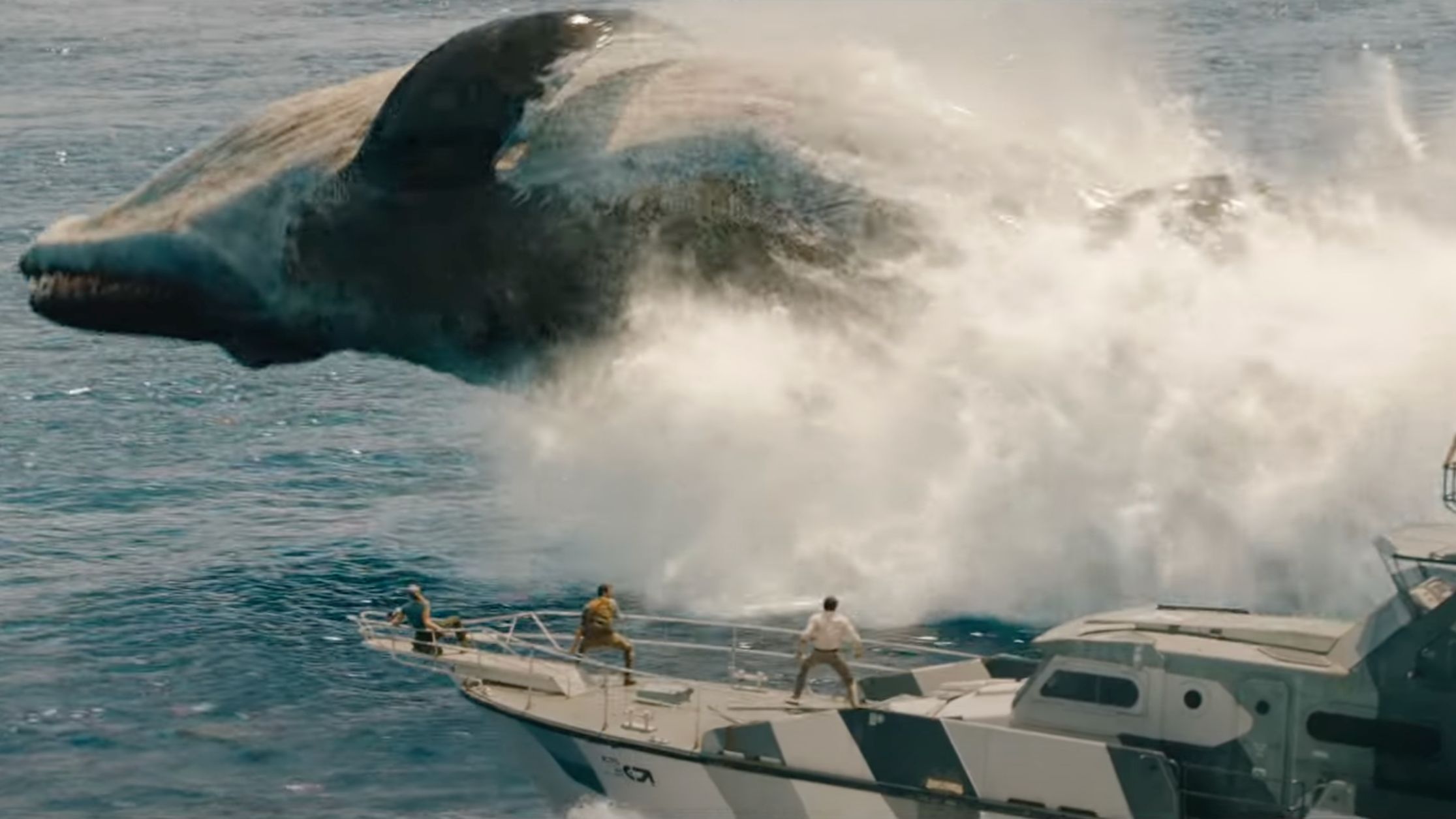 A still from the new Jurassic World Rebirth trailer (Image via YouTube/UniversalPictures)