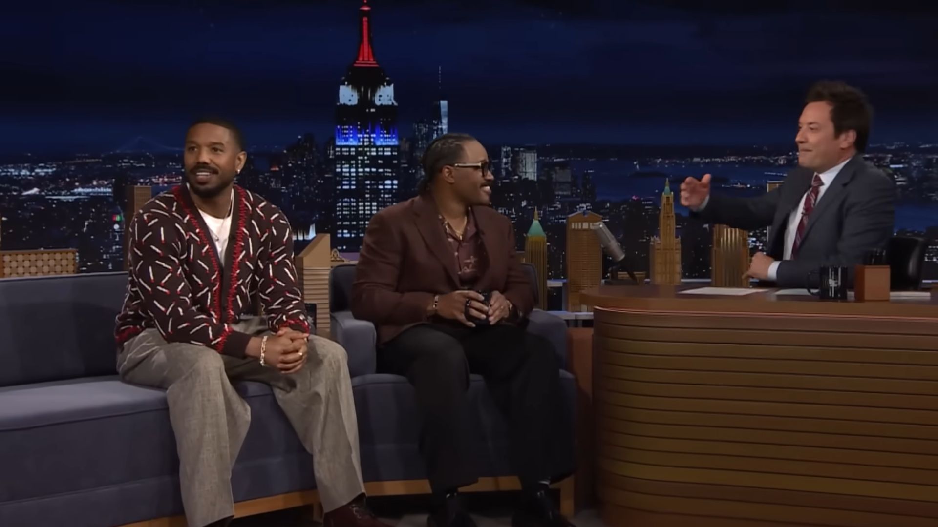 Michael B. Jordan and Ryan Coogler with Jimmy Fallon on his show