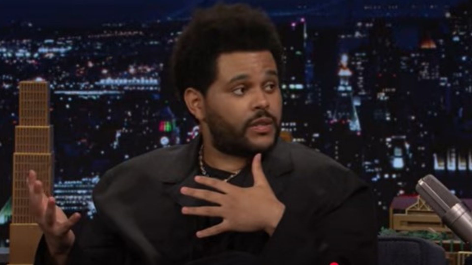 Modern pop icon and Hurry Up Tomorrow star The Weekend on The Tonight Show | Image source: The Tonight Show Starring Jimmy Fallon