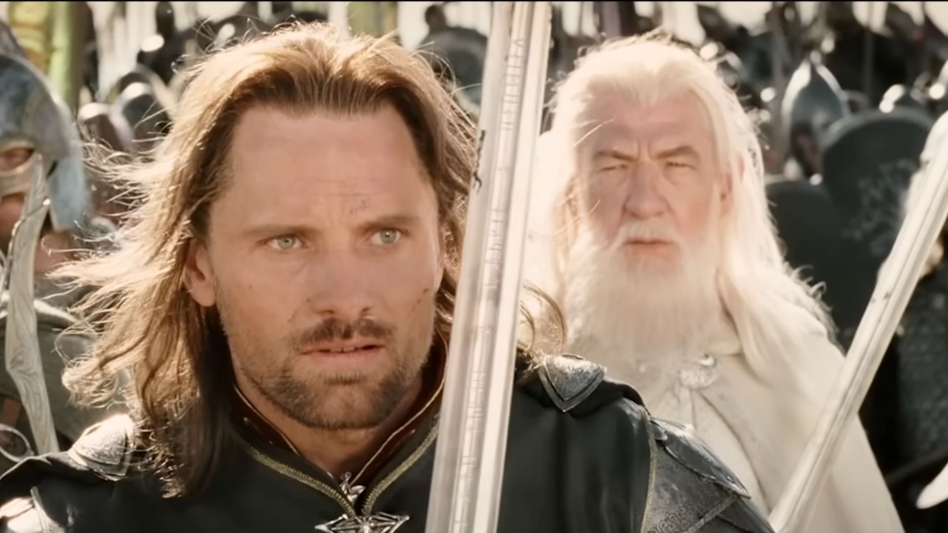 Viggo Mortensen with Ian McKellen in The Lord of the Rings trilogy | Image via New Line Cinema