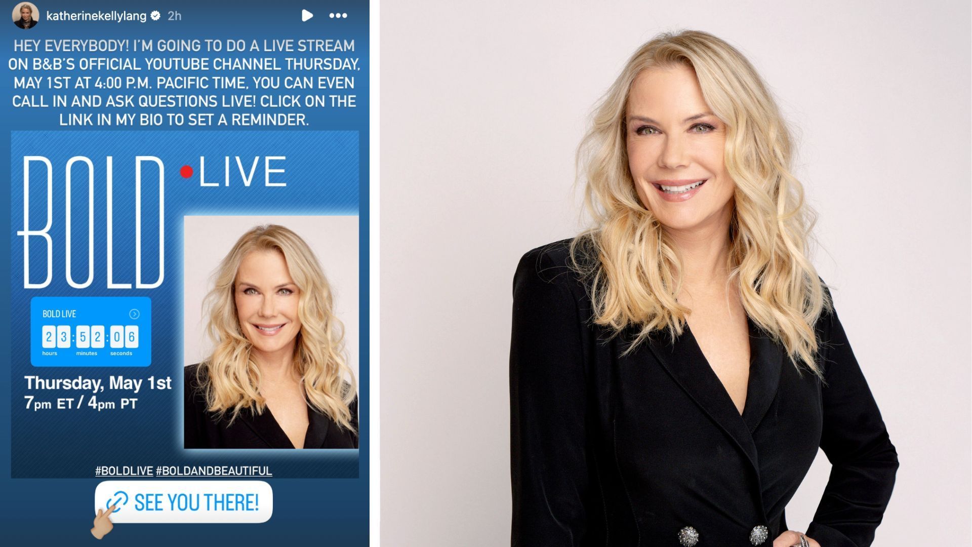 Katherine Kelly Lang as Brooke on The Bold and the Beautiful | Image: Instagram/Paramount Press