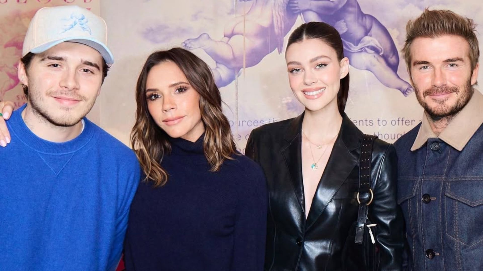 (L-R) Brooklyn, Victoria, Nicola and David Beckham (Image via Instagram/@davidbeckham)