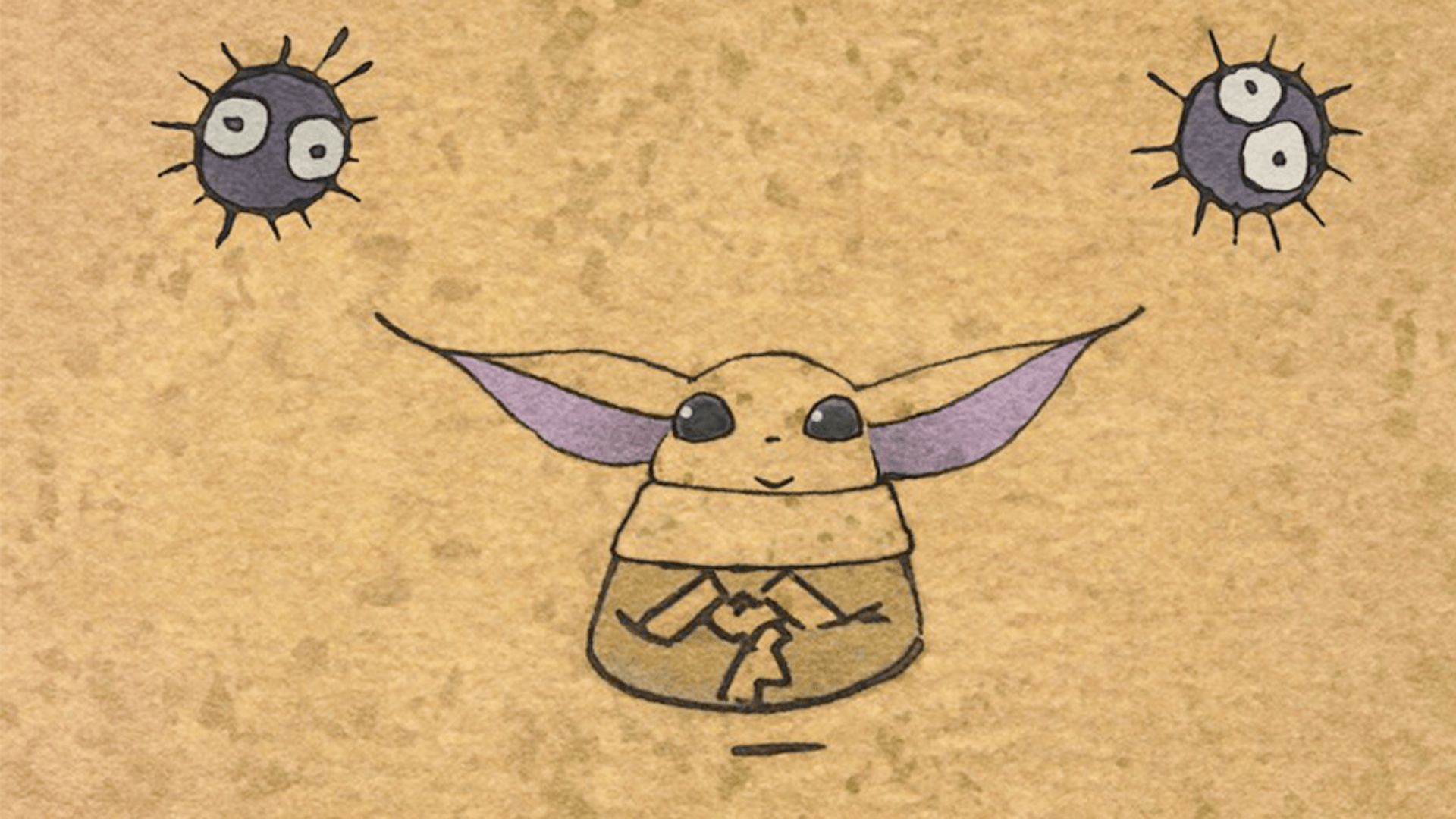 Scene from Zen - Grogu and Dust Bunnies | Image via: Disney Plus