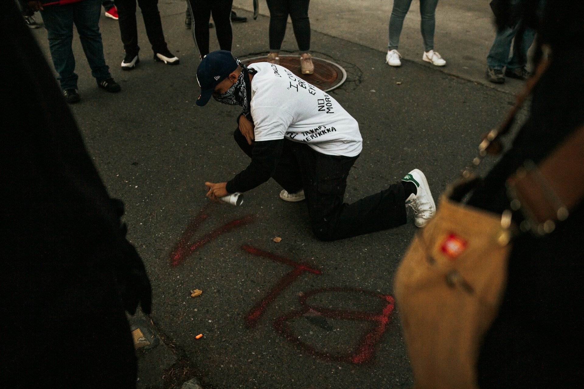 Glimpse of a protest on street 