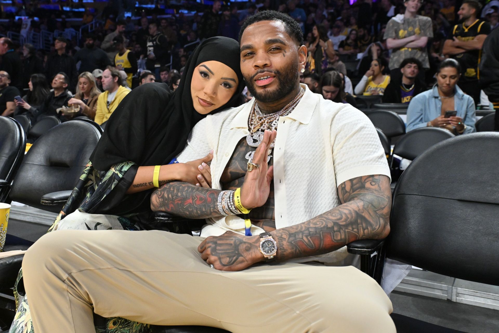Celebrities At The Los Angeles Lakers Game - Source: Getty