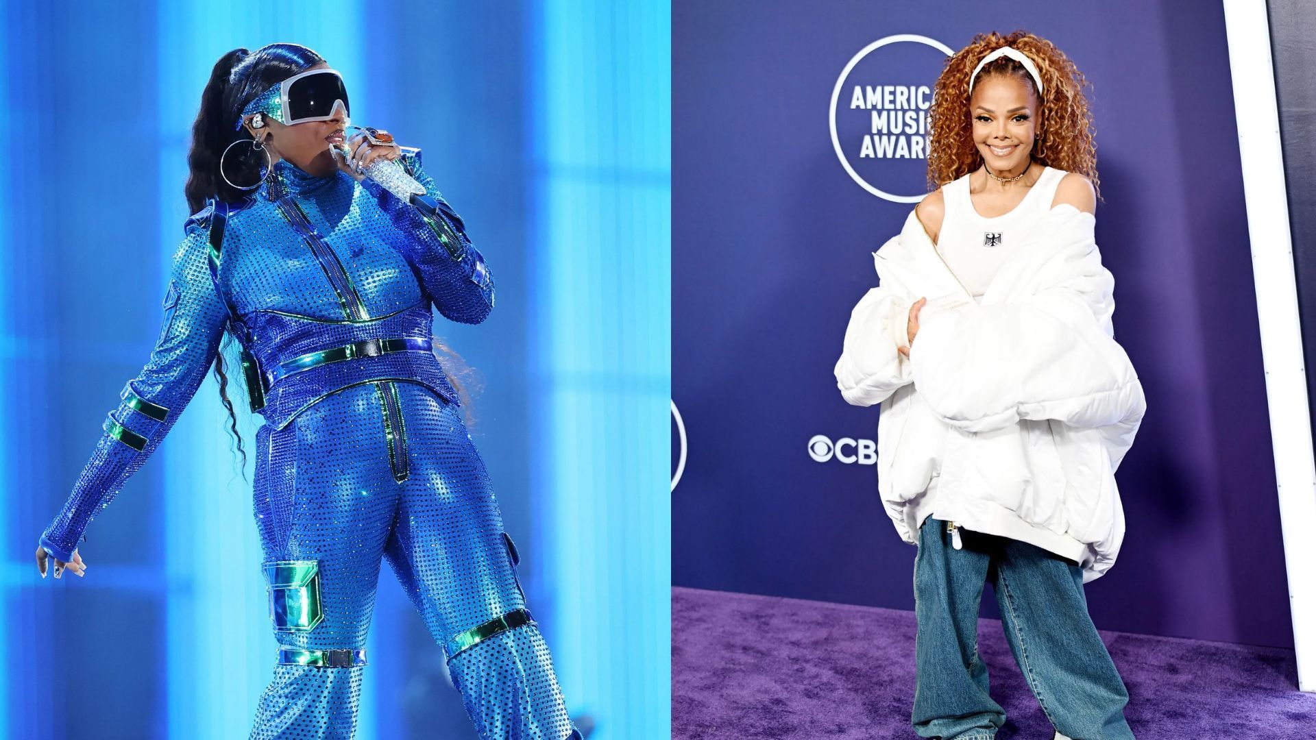 Missy Elliott &amp; Janet Jackson - Source: Photo by Richard Pelham/Getty Images, Photo by David Becker/Getty Images