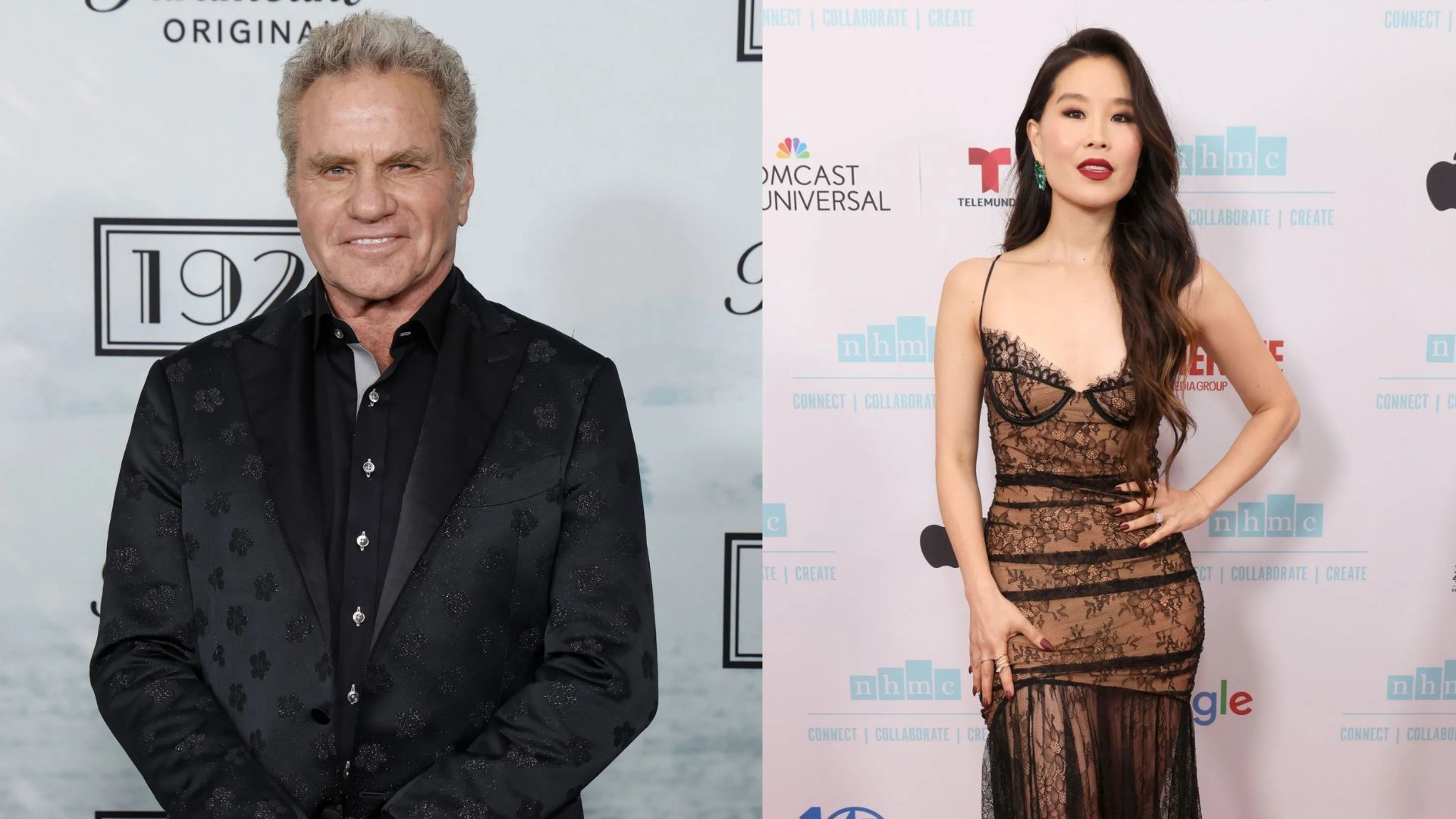 Martin Kove &amp; Alicia Hannah-Kim - Source: Photo by Frazer Harrison/Getty Images, Photo by Rodin Eckenroth/Getty Images for National Hispanic Media Coalition