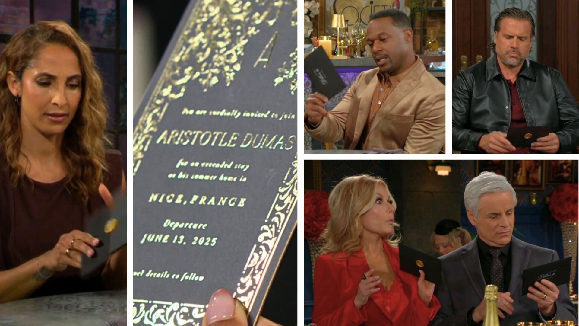 Aristotle&#039;s invitations on The Young and the Restless | Images: CBS