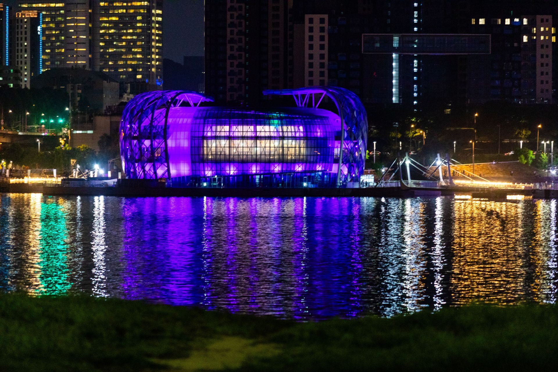 Seom Sevit is lit up purple for BTS&#039; 10th Anniversary in Seoul, South Korea | Image via: Getty