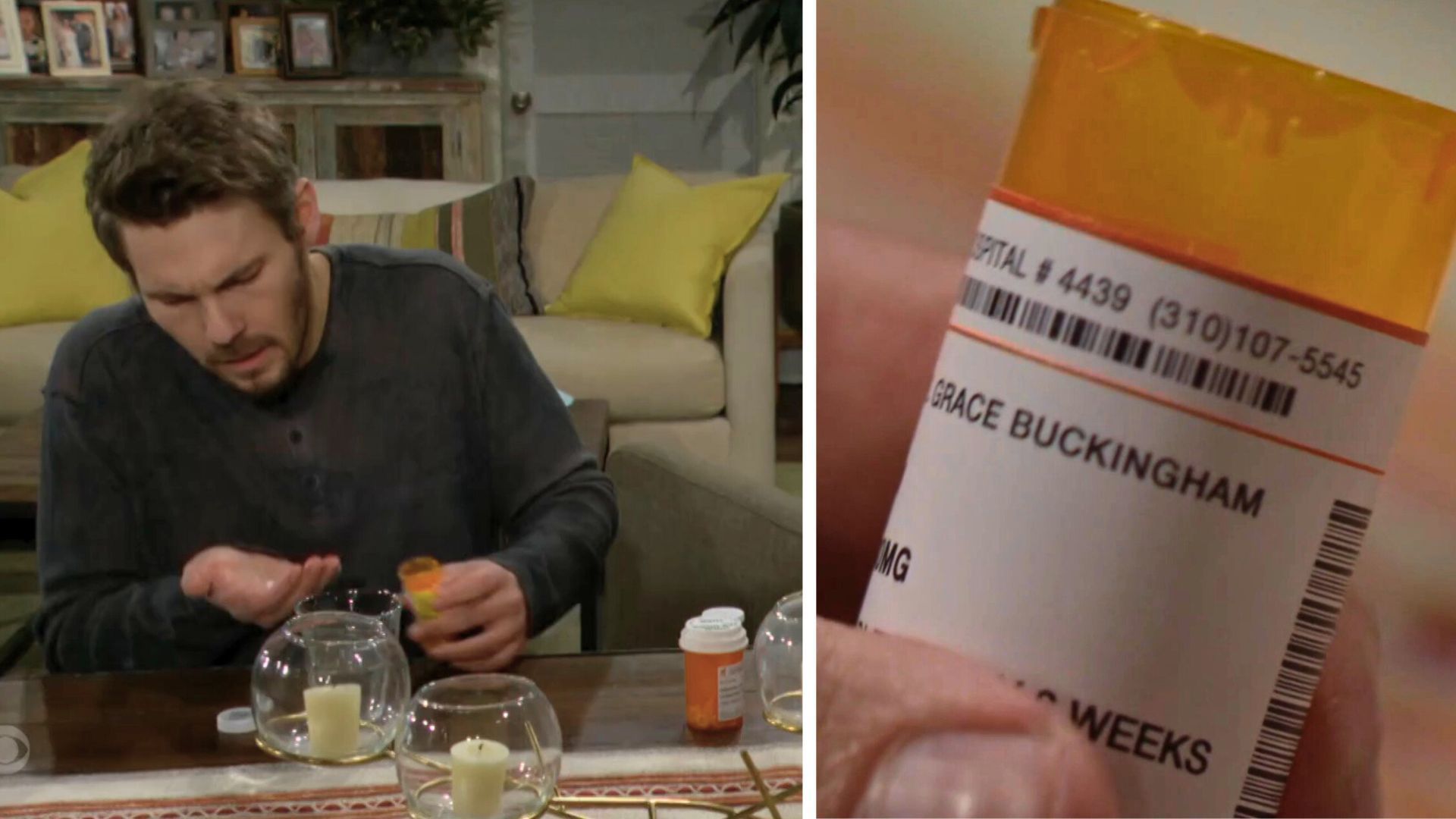 Liam takes his medication on The Bold and the Beautiful | Image: CBS