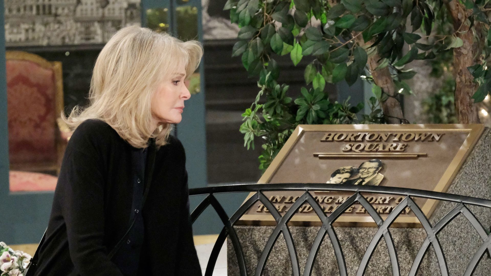 Marlena looks at the Horton Square plaque on Days of our Lives | Image: JPI