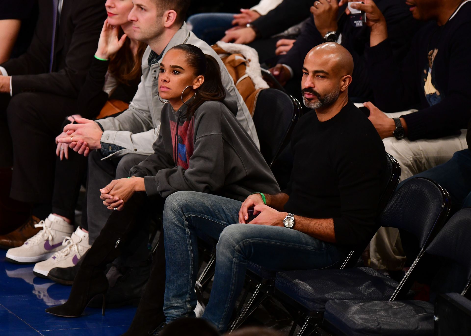 Celebrities Attend The New York Knicks Vs Golden State Warriors Game - Source: Getty